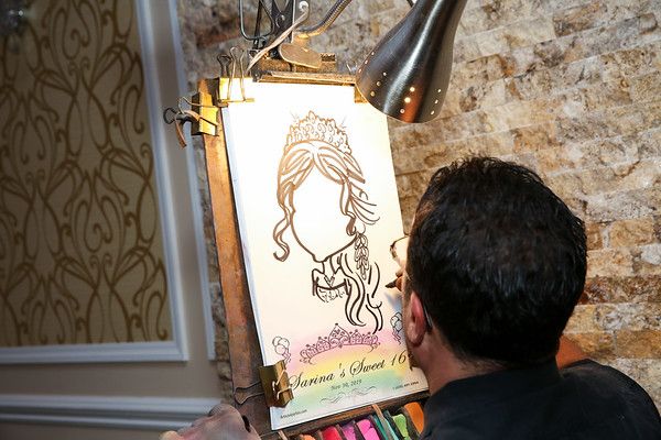 A man creating a caricature